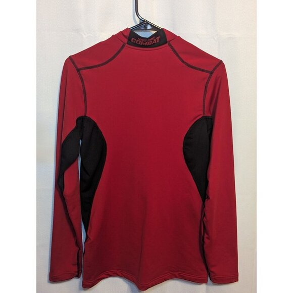 NIKE PRO COMBAT HYPERWARM LONG SLEEVE SHIRT RED BLACK FITTED MENS Size SMALL - Picture 5 of 13